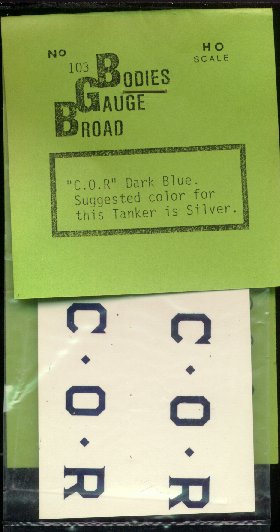 D 460 C.O.R. TANKER DECALS BLUE