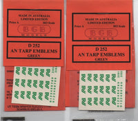 D 252-3 AN TARPAULIN LOGOS GREEN three pack listing