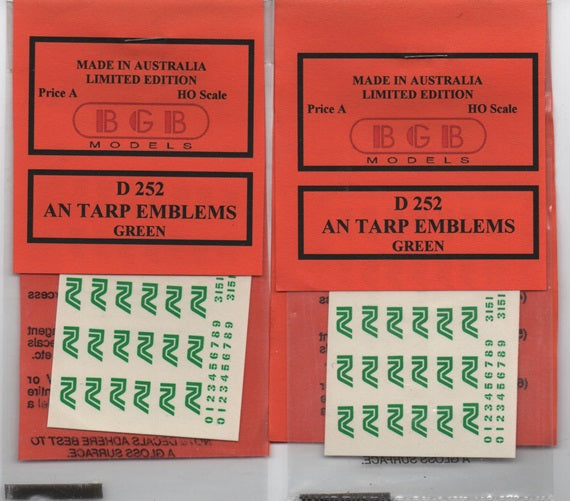 D 252-2 AN TARP LOGOS GREEN 2 pack listing