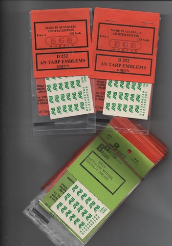 D 252-3 AN TARPAULIN LOGOS GREEN three pack listing