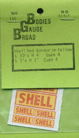 D 470 SHELL DECALS RED WITH YELLOW BACKGROUND