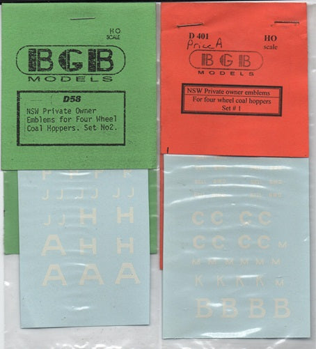 D 401 & 402 NSW FOUR WHEEL COAL HOPPER LOGOS TWIN PACK