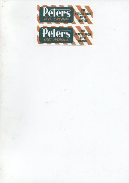 PETERS ICE CREAM U van decals YELLOW stripe version NQR limited supply
