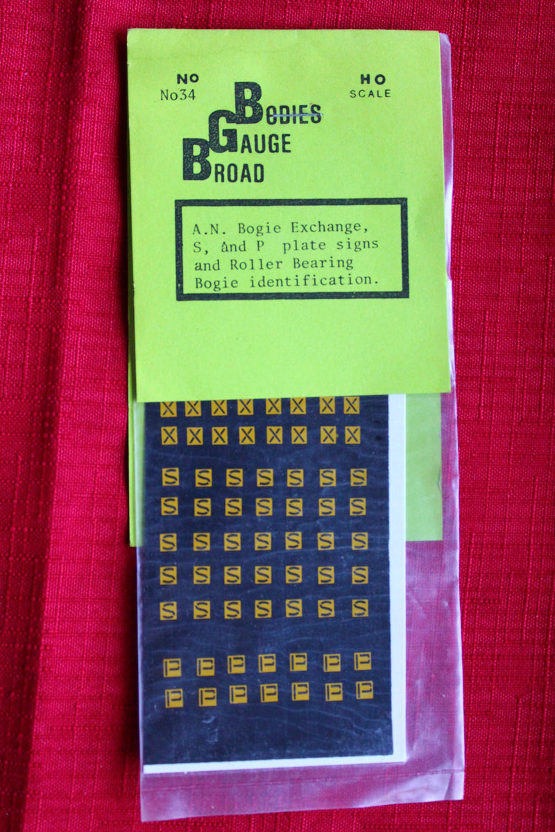 X S P & roller bearing decals for AN & other system wagons. – BGB Models
