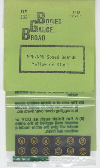 D 108 SPEED boards for Railtankers 50mph and 80kph D 108