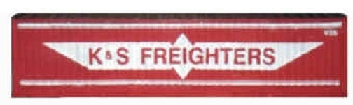 K & S Freighters forty ft. ribside container decals. cd04 $5.00 ea
